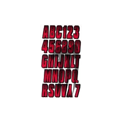 HARDLINE PRODUCTS . Kit Immatriculation, CARBONE ROUGE VIF ( 146 pieces )