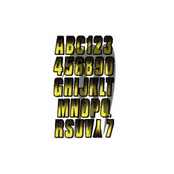 HARDLINE PRODUCT . Kit Immatriculation, CARBONE JAUNE ( 146 pieces )