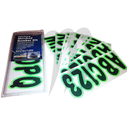 HARDLINE PRODUCTS .Kit Immatriculation, NOIR/ GREEN KIWI ( 144pieces )