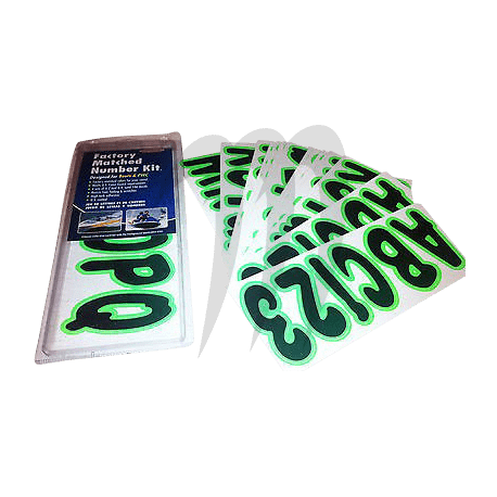 HARDLINE PRODUCTS .Kit Immatriculation, NOIR/ GREEN KIWI ( 144pieces )